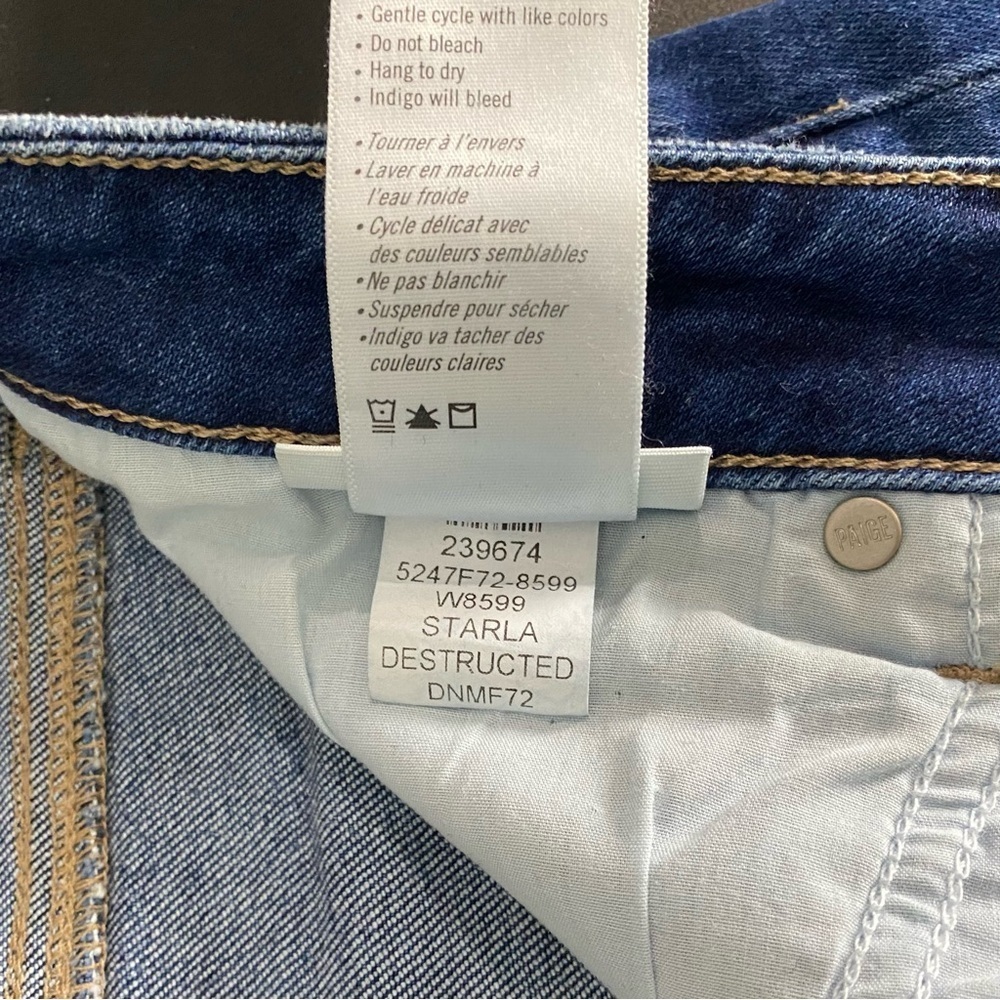 PAIGE Jax Denim Knee Shorts Size 30 Bermuda Modest - Picture 13 of 17